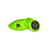 High Society - Mini Rolling Tray Grinder Combo - Neon Green