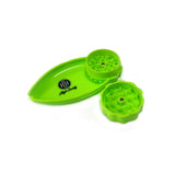 High Society - Mini Rolling Tray Grinder Combo - Neon Green